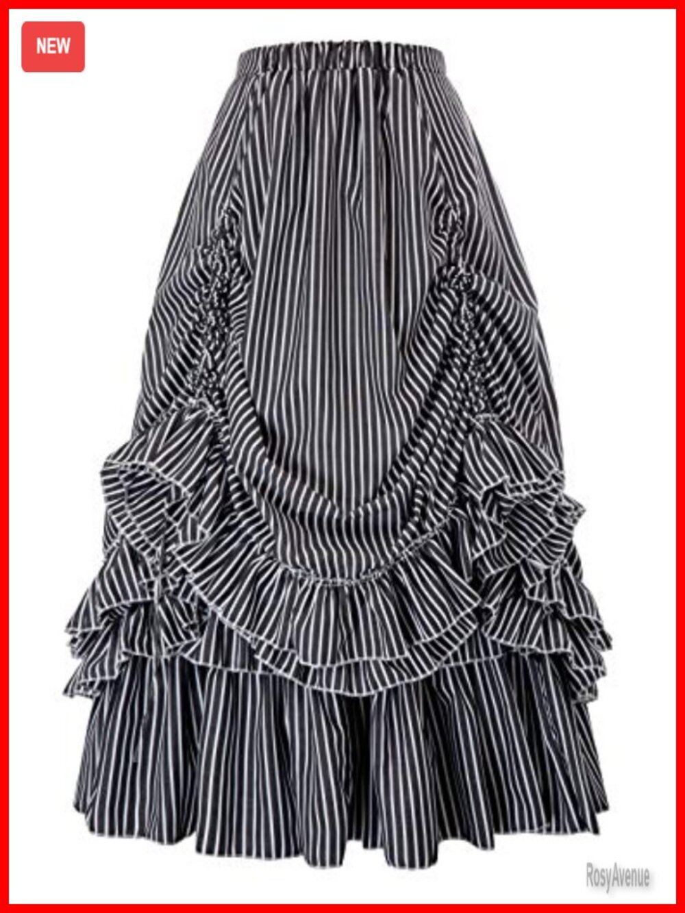 Victorian Gothic Renaissance Full Skirt with Ruffled Hem